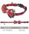 Joytale Christmas Breakaway Cat Collar with Bow Tie and Bell, Cute Plaid Patterns, 1 Pack Girl Boy Kitty Safety Collars, Christmas Red