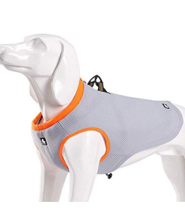 CLRM KH Dog Cooling Vest, Dog Vest Winter Jacket, Dog Harness Cooler Jacket with Adjustable Zipper for Outdoor Training Swimming Camping and Hunting Coat.(Orange)