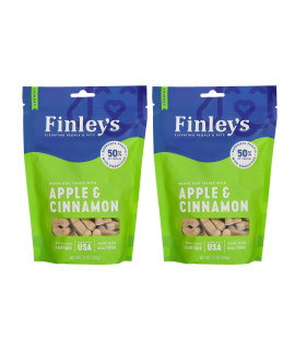 Finleys Apple cinnamon Dog Biscuits Treats for Dogs Made in USA Natural Apple cinnamon Dog Treat Wheat Free Dog Treats Healthy Dog Treat Bags (12 oz)