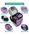PetAmi Dog Travel Bag Backpack | Backpack Organizer with Poop Bag Dispenser, Multi Pocket, Food Container Bag, Collapsible Bowl | Weekend Pet Travel Set for Hiking Overnight Camping Road Trip (Purple)