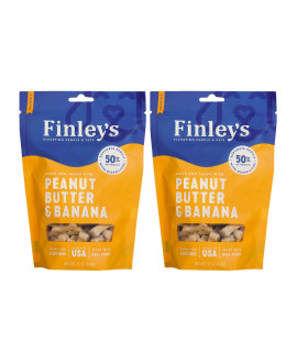 Finleys Peanut Butter Banana Dog Biscuits Treats for Dogs Made in USA Natural Peanut Butter Banana Wheat Free Dog Treats Healthy Dog Treat Bags (12 oz)