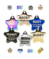 Engraved Dog Tags Personalized - Stainless Steel Engraved Dog Cat ID Tags Front & Back up to 8 Lines of Text Color Plating Gold, Rose Gold, Blue, Black, Nebula by PetANTastic