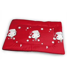 UHBBT Huge Pet Pad, Christmas Hello Kitty Soft Dog Bed Mat, Anti-Slip Pet Kennel Bed for Oversized Pet, 52"X34"