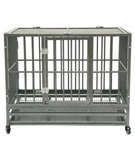 Yosiyo 42" Home Pet Kennel Folding Steel Crate Indoor Yard Wire Metal Animal Playpen Cage
