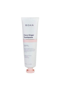 Boka Natural Toothpaste, Fluoride Free - coco ginger, 4oz, Pack of 1 - Made in USA - Remineralizing, Sensitive Teeth, Whitening - SLS Free - Dentist Recommended for Adult, Kids Oral care