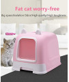 YUIOLIL Cat Litter Tray Fully Enclosed Large Cat Toilet,Two-Way Door Prevent Splash Drawer Design Easy to Clean Non-Slip Bottom and Durable,Cute Cat Ears