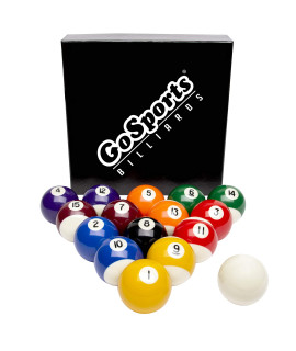 goSports Regulation Billiards Balls - complete Set of 16 Professional Balls, Multi