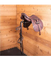 EASY-UP Fold Down Western & English Horse Saddle Rack | 24" Long x 7-3/4" Wide x 15" Height | Made from 3/4" Tubular Steel | Black/Copper Hammered Finish