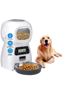 Automatic Cat Feeder, 4L Pet Dry Food Dispenser Dog Timed Feeders Large Stainless Bowl Clog-Free Low Battery Indicator Visible Window 4 Meals Programmable per Day & 10s Voice Recorder DoHonest S03