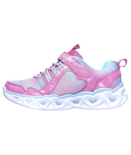 Skechers girls Heart Lights-rainbow Lux Sneaker, PinkMulti, 15 Little Kid US