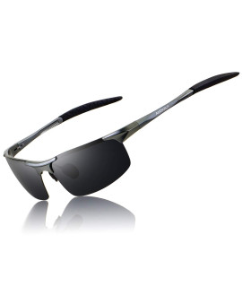 Andoilt Mens Sports Polarized Sunglasses Uv Protection Sunglasses For Men Fishing Driving Gray Frame Gray Lens