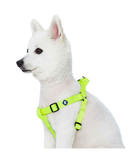 Blueberry Pet Essentials Classic Durable Solid Nylon Step-In Dog Harness, Chest Girth 20 - 26, Highlighter Yellow, Medium, Adjustable Harnesses For Puppy Boy Girl Dogs