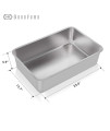 MEEXPAWS Extra Large Giant Stainless Steel Litter Box for Cats (24