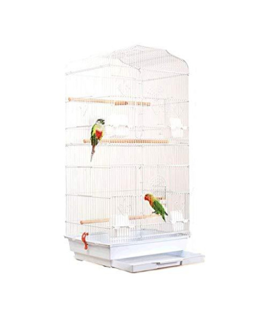 LFDHSF Bird Cage Three-Tiered Wrought Iron Big Birdcage Top Bird Cage Villa Suitable for All Types of Bird Breeding High Cage 93cm