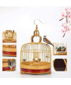 LFDHSF Bird Cage Bird Cage Round Pet Nest Engraving Pattern Bird Cage Stainless Steel Hook Suitable for Bird Breeding