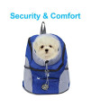 LanYao Dog Backpack Carriers,Breathable Dog Cat Carrier Backpack,Comfortable Puppy Dog Carrier Bag,Ventilate Head-Out Pet Carrier Backpack for Travel, Hiking and Outdoor,Blue
