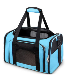 Comsmart Cat Carrier, Pet Carrier Airline Approved Pet Carrier Bag Collapsible 15 Lbs Dog Carrier For Small Medium Cats Dogs Puppies Kitten - Blue