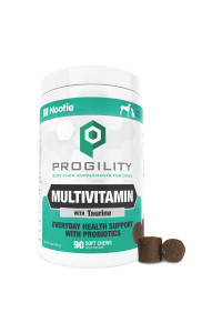 Nootie PROGILITY Daily Multivitamin Chews for Dogs - Supports Immunity, Heart, Eye, Brain, and Bone Health with Taurine- For All Dog Sizes - 90 ct. - Sold in Over 4,000 Pet Stores
