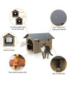 Heated Cat House, PETNF Waterproof Cat House for Indoor Outdoor Cats in Winter, 2 Doors Heated Cat Bed for Outside Feral Cats with Heated Pad, Weatherproof Insulated Kitty House Outdoor Shelter