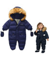 Xifamniy Baby Girls And Boys Snowsuit Winter Suits Jumpsuit Outwear Hooded Footie Snow Suits