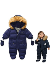 Xifamniy Baby Girls And Boys Snowsuit Winter Suits Jumpsuit Outwear Hooded Footie Snow Suits