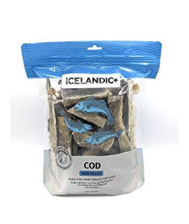 Icelandic+ | All-Natural Dog Chew Treats | Cod Skin Pieces Bulk, 8 oz.