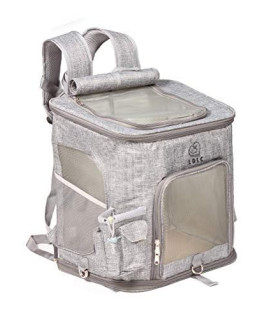 WLYANG Cat Carrier Backpack, Pet Soft-Sided Carriers for Small Cats and Dogs, Two-Sided Entry, Safety Features and Foldable,Ventilation Design, for Travel, Hiking, Outdoor Use (Grey)