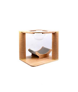 Yf Solid Wood Corrugated Paper Cat Scratching Shelf Cat Toy Space Nest Grabbing Board Grindable Claws Tickle Sisal Cat Supplies Cat Scratch (Size : B)