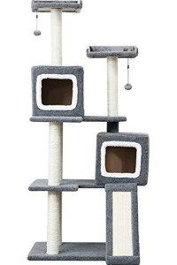 BAOFI Cat Scratching Post Activity Centre, Cat Tree Condo Furniture Simple Cat Climbing Frame for Pets to Play, Deluxe Entertainment Pet Activity Centre Bed Villa