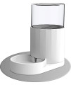 JUNSPOW Pet Water Dispenser 2.5L [Comes with pet placemat] Dog Water Dispenser Automatic Water Dispenser pet Water Bowl for Medium and Small Dog Cats (Clear White)