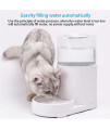 JUNSPOW Pet Water Dispenser 2.5L [Comes with pet placemat] Dog Water Dispenser Automatic Water Dispenser pet Water Bowl for Medium and Small Dog Cats (Clear White)