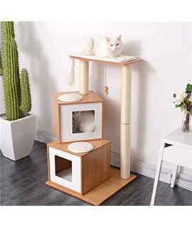 BAOFI Cat Scratching Post Activity Centre, Cat Tree Tower Condo Pet Cat Tree Entertainment Playground Condo Furniture, Made of Solid Wood, Durable,Wear and Scratch Resistance