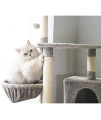 Cat Scratching Post Activity Centre, Cat Tree Tower Condo Multilayer Cat Scratching Post, Natural Sisal Rope, with Cat House, Cat Hammock and Plush Ball, Suitable for Kitty Up to 5kg,Medium