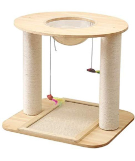 BAOFI Cat Scratching Post Activity Centre, Cat Tree Tower Condo with Transparent Acrylic Cat Nest and Cat Toy, Natural Sisal Cat Scratcher Durable and Secure,A