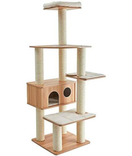 BAOFI Cat Scratching Post Activity Centre, Cat Tree Tower Condo with Cat House and Multilayer Perch Platform, Sturdy and Stable, Cat Activity Center