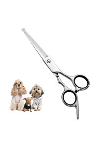 chibuy Dog grooming Scissors with Safety Round Tips, 4cR Stainless Steel Heavy-duty titanium coated Professional Pet grooming Scissors for Dogs, cats and furry Animals