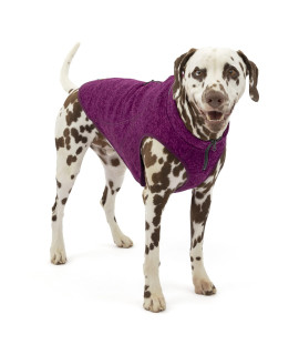 Kurgo K9 Core Dog Sweater | Sweater for Dogs | Dog Vest | Knit Fleece Pet Jacket | Fleece Lining | Lightweight | Zipper Opening for Harness | Adjustable Neck | Heather Violet | X-Large