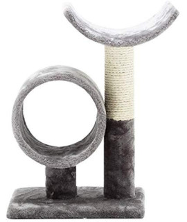 BAOFI Cat Scratching Post Activity Centre, Cat Tree Tower Condo Cylindrical Cat Climbing Frame Cat Grasping Toy Cat Tree Frame,Gray,33X29X50CM