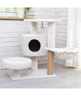 BAOFI Cat Scratching Post Activity Centre, Cat Tree Tower Condo Cat Climbing Frame Cat Climbing Column Winter Cat Tree One Cat Toy Solid Wear-Resisting Easy to Assemble,E,60X40X75CM