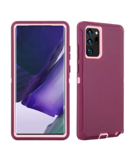 galaxy Note 20 Ultra case,Drop Protection Full Body Rugged Heavy Duty case,ShockproofDropDust Proof 3-Layer Protective Durable cover for Samsung Note 20 Ultra (Dark PurplePink)