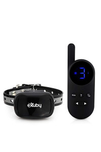 eXuby - Tiny Shock Collar for Small Dogs 5-15lbs - Smallest Collar on The Market - Sound, Vibration, & Shock - 9 Intensity Levels - Pocket-Size Remote - Long Battery Life - Water-Resistant - Black