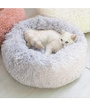 SHAOSI Round Cat Bed Long Plush Super Soft Pet Bed House Cat Kennel Dog Cat Winter Warm Sleeping Bag Puppy Cushion Mat Cat Supplies Mat