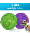 2 Packs Dog Ball Toys for Dog 3.2 Inches Indestructible Dog Fetch Ball Kong Squeaky Ball for Training Playing, Green+Purple