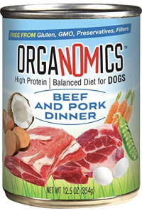 OrgaNOMics Beef & Pork Dinner for Dogs, 12 - 12.8 oz Cans