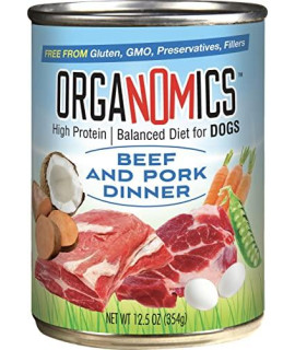 OrgaNOMics Beef & Pork Dinner for Dogs, 12 - 12.8 oz Cans
