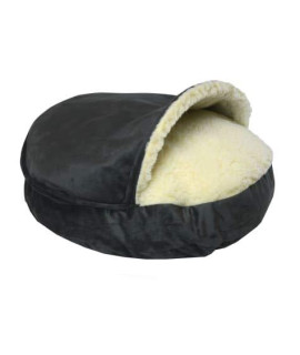 Orthopedic Luxury Micro Suede Cozy Cave Pet Bed in Anthracite, 35" L x 35" W. Ideal for Either Dogs and Cats, is Perfect and fits in Easily with Your existing Home Decor.