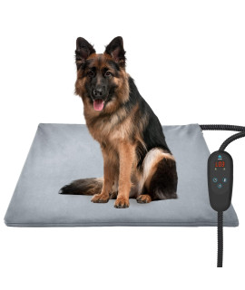 Pet Heating Pad Temperature Adjustment Dog Heating Pad Anti-bite Puppy Heating Pad with Timer Cat Heating Pad Indoor Waterproof Pet Warming Pad Electric Heated Bed Mat for Medium/Large Dog