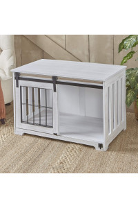 The Lakeside Collection Barn Door Pet Crates Rustic White
