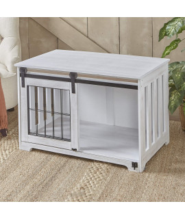 The Lakeside Collection Barn Door Pet Crates Rustic White