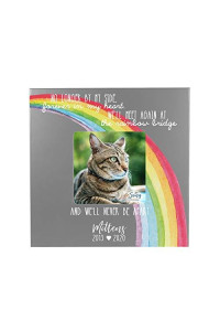 LifeSong Milestones Personalized Memorial Pet Photo Frame Message Quotes Gift for Loss of Loved pet- Bereavement Sympathy Memorial Picture Frame- 7.5?x7.5? Photo Frame (Grey)